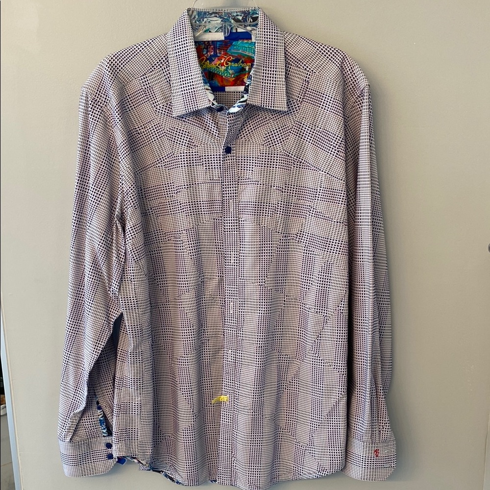 Robert Graham shirt worn once dry cleaned and ready to sell. Perfect condition.